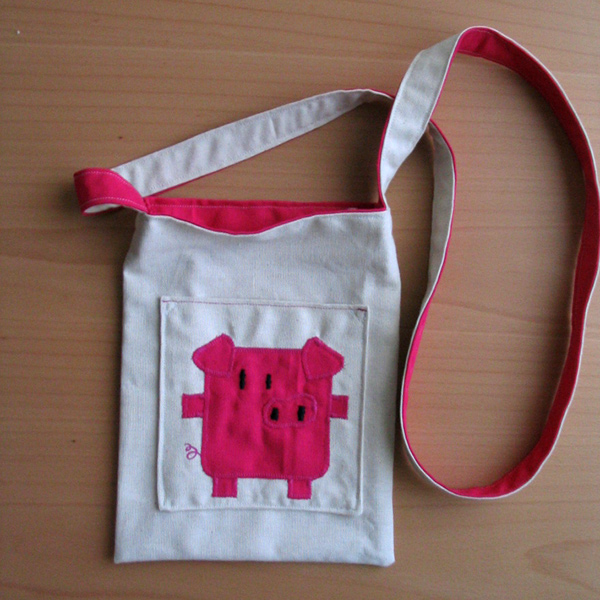 sac bandoulière cochon