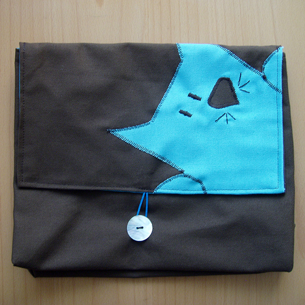 trousse de toilette chat chocolat turquoise