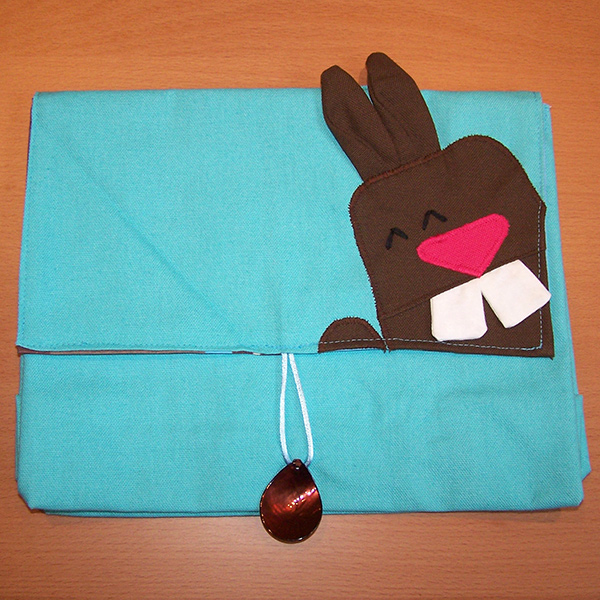 trousse de toilette lapin turquoise