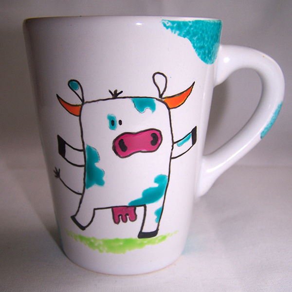 mug vache au trait