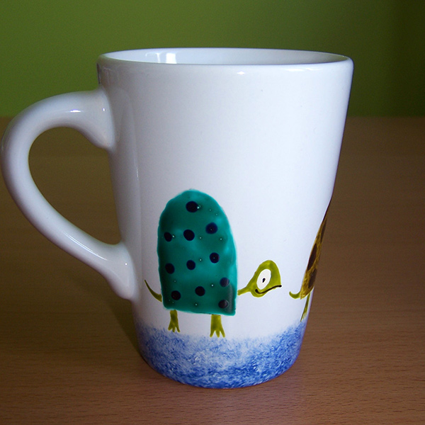 mug tortue bleu et vert